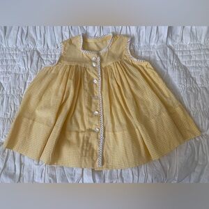 Vintage yellow gingham baby dress